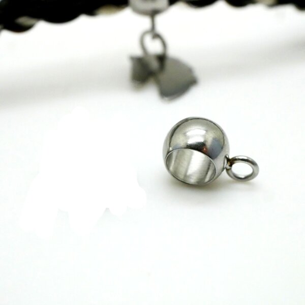 Anhängeröse, Edelstahl, Großlochperle,  innen: 4mm  (K/7-C6)
