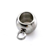 Anhängeröse, Edelstahl, Großlochperle,  innen: 4mm  (K/7-C6)