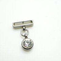rechteckige Anhängeröse, mit Strass, Edelstahl, 10x2 mm (S1/B)