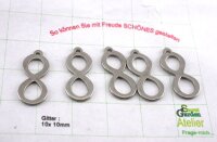 flache Infinity mit Öse, Schleife, Anhänger 20x8mm, Edelstahl, (S1/D)