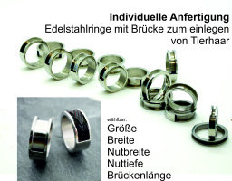 Edelstahl-Ring mit Nut und  Brücke zum Einlegen von...