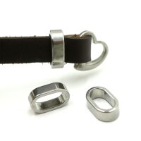 ovale kurze Edelstahl-Hülse, innen: 10x4,8mm, Zwischenteil, Gravur option (K/3-D1)