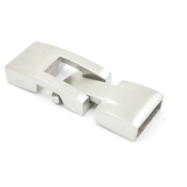 Knebelverschluss gebürstet, Edelstahl, für Bänder 10 x 3mm (K/9.C4)