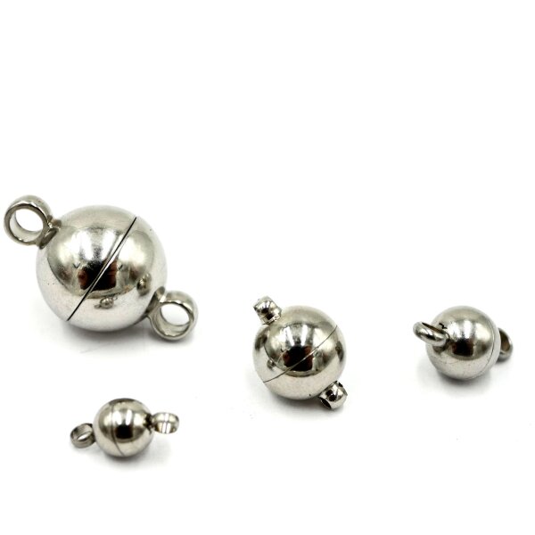 Kugel Magnet Verschluss, Edelstahl, 4 Größen (K/9-B5+6)
