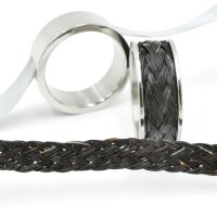 Ring für Pferdehaar mit Nut und Brücke über 1/3 des Rings, aus Edelstahl