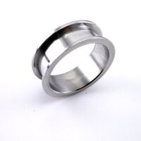 Ring für Pferdehaar mit Nut und Brücke über 1/3 des Rings, aus Edelstahl