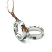 Edelstahl-Ring zum Einlegen von Pferdehaar, 6mm breit mit...