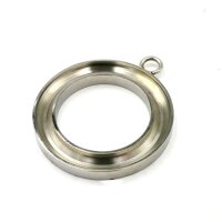 27mm Edelstahl-Anhänger Ring ohne Brücke, Anhänger für Pferdehaar, Holz