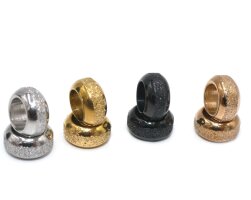 Strass-Großlochperle  6x10mm, innen: 4mm Edelstahl, Modulperle, Modulring (S1/A)