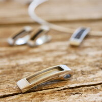 rechteckiger Anhänger für Pferdehaar zum Einlegen, Pferdehaarschmuck, modern und elegant, Edelstahl,