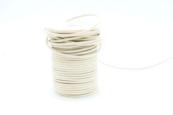 Lederschnur 2mm off white Material, Lederband, 2 Meter