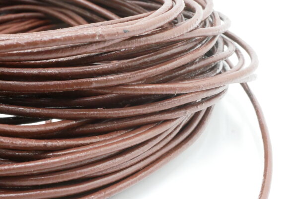 Lederschnur 2mm braun, Material, Lederband, 2 Meter-