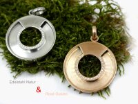 Anhänger mit Zirkonia, flache Scheibe, für das Einlegen von Pferdehaarschmuck,