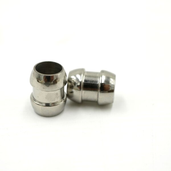Edelstahl Perle Olivenform, Großloch innen: 7mm, mit breiter Nut  (K/7-B3)