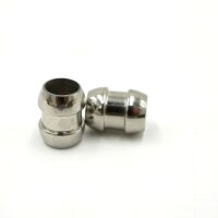Edelstahl Perle Olivenform, Großloch innen: 7mm,...