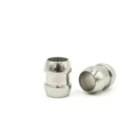 Edelstahl Perle Olivenform, Großloch innen: 7mm, mit breiter Nut  (K/7-B3)