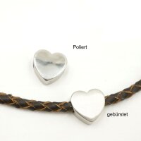 15 mm Herz Perle, innen: 4,7mm, Edelstahl, Überschieber (K/1-C8)