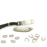 6 Edelstahl-Ösen, geschlossen oder geöffnet, 9x5,5mm 2mm breit  (K/2-D6)