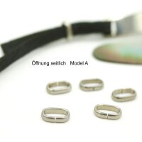 6 Edelstahl-Ösen, geschlossen oder geöffnet, 9x5,5mm 2mm breit  (K/2-D6)