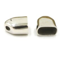 2 Stück ovale Endkappe, Edelstahl, innen: 11,5x6mm (K/5-B5)