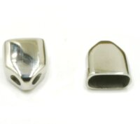 2 Stück ovale Endkappe, Edelstahl, innen: 11,5x6mm (K/5-B5)