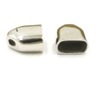2 Stück ovale Endkappe, Edelstahl, innen: 11,5x6mm (K/5-B5)
