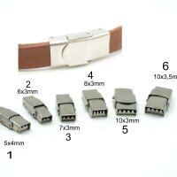 7 Größen Clipverschluß  Edelstahl  ohne Einkleben (K/6-D1-4)
