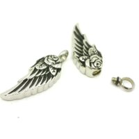 Titan-Flügel als Asche-Anhänger mit Gravur, Mini-Urne und Andenken-Schmuck K37/A2