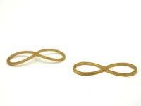 flache dünne Infinity Schleife, golden 9x20x1mm  Edelstahl, (S1/A)