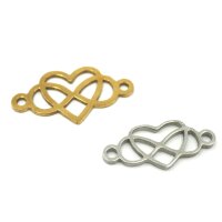 Infinity Schleife, mit Herz,  Edelstahl natur &...