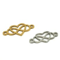 Infinity Schleife, mit Herz,  Edelstahl natur &...