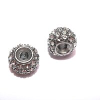 Zwischenteil, Perle, 10x8mm, Edelstahl Antik Look mit...