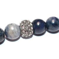 Zwischenteil, Perle, 10x8mm, Edelstahl Antik Look mit Strass, innen: 2,8mm (S1/A)