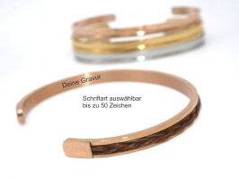 schmaler ES Armreif mit Hinterschneidung, für Pferdehaar in 3 Farben (K14/C6+7+8)