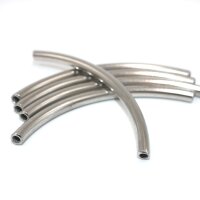 lange dünne gebogene Hülse 50 x 3mm, Innen:1,7mm, Edelstahl Rohr, gebogen  (K16/B4)