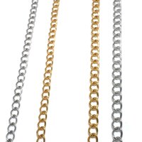 ovale Edelstahl Gliederkette verschweißt, in Natur & Golden ( K35/A8 + B8)