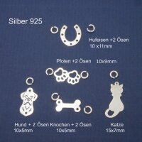 Hund, Katze, Hufeisen und Co, 925 Silber,Tierische...