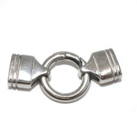 Set - Ringverschluss mit 2 Endkappen, Edelstahl, wahlweise 2 Größen und 2 Variationen  (K9/D8-7)