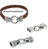 Set - Ringverschluss mit 2 Endkappen, Edelstahl, wahlweise 2 Größen und 2 Variationen  (K9/D8-7)