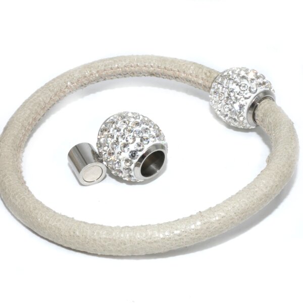 Edelstahl, Strass-Magnetverschluss, Innen: 6mm große Olive, (K34/A1