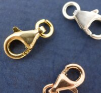 Karabiner 925, 8x6mm, Silber, Golden, Rosé, Sterling Silber, Verschluss (S10/9)