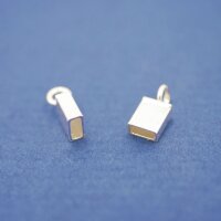 rechteckige Endkappe, 925 Silber, Endhülse, Verschlußkappe (S10/1)