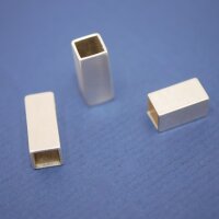 eckiges Rohr, 4 Kant, 925 Silber, Innen: 5x 5mm, L10 oder...