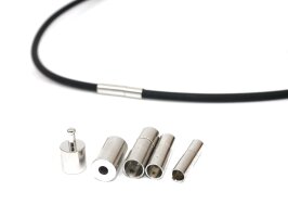 Steckverschluss Messing, platiniert, 4 Größen:...
