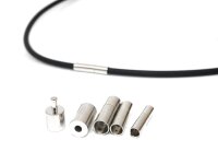 Steckverschluss Messing, platiniert, 4 Größen: 3-4-5-6mm innen  (K20/C1+2)