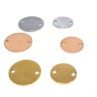 Runde Gravurplatte 12mm, 15mm mit 2 Löchern,...