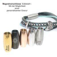 Olive Magnet Verschluss Edelstahl, Innen: 6mm,  5...