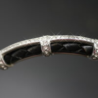 offene  Rahmen - Hülse , mit Strass gebogen 41 x8mm innen 5mm ( K3/B8)