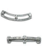 offene  Rahmen - Hülse , mit Strass gebogen 41 x8mm innen 5mm ( K3/B8)