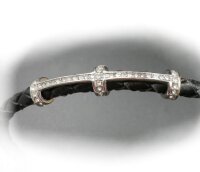 offene  Rahmen - Hülse , mit Strass gebogen 41 x8mm innen 5mm ( K3/B8)